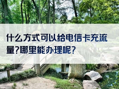 什么方式可以给电信卡充流量？哪里能办理呢？