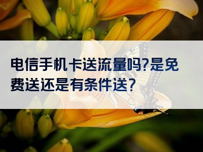 电信手机卡送流量吗？是免费送还是有条件送？