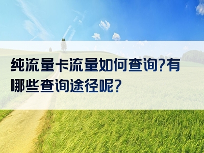 纯流量卡流量如何查询？有哪些查询途径呢？