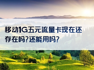 移动1G五元流量卡现在还存在吗？还能用吗？