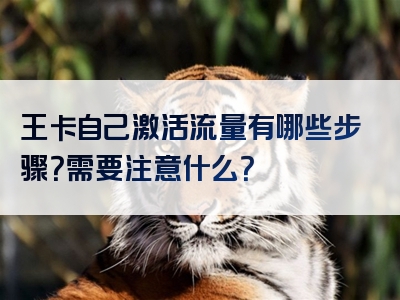 王卡自己激活流量有哪些步骤？需要注意什么？
