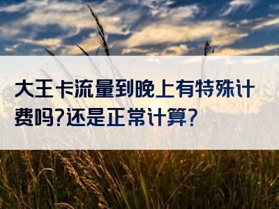 大王卡流量到晚上有特殊计费吗？还是正常计算？