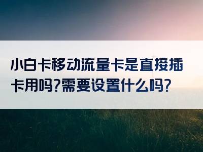 小白卡移动流量卡是直接插卡用吗？需要设置什么吗？