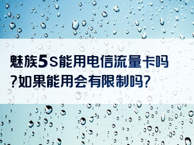 魅族5s能用电信流量卡吗？如果能用会有限制吗？
