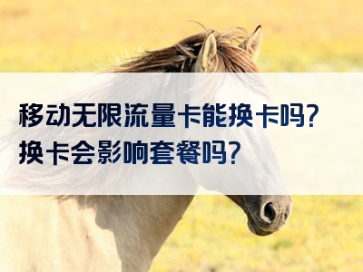 移动无限流量卡能换卡吗？换卡会影响套餐吗？