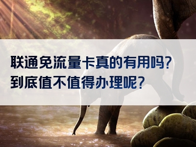 联通免流量卡真的有用吗？到底值不值得办理呢？