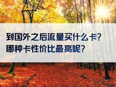 到国外之后流量买什么卡？哪种卡性价比最高呢？