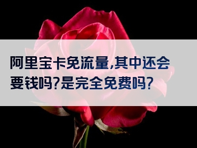 阿里宝卡免流量，其中还会要钱吗？是完全免费吗？
