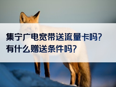 集宁广电宽带送流量卡吗？有什么赠送条件吗？