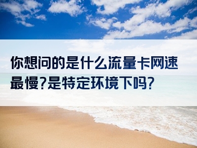 你想问的是什么流量卡网速最慢？是特定环境下吗？
