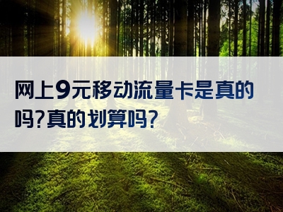 网上9元移动流量卡是真的吗？真的划算吗？