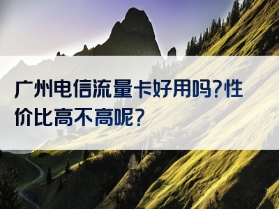 广州电信流量卡好用吗？性价比高不高呢？