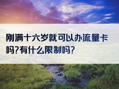 刚满十六岁就可以办流量卡吗？有什么限制吗？