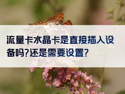 流量卡水晶卡是直接插入设备吗？还是需要设置？