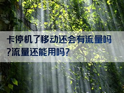 卡停机了移动还会有流量吗？流量还能用吗？