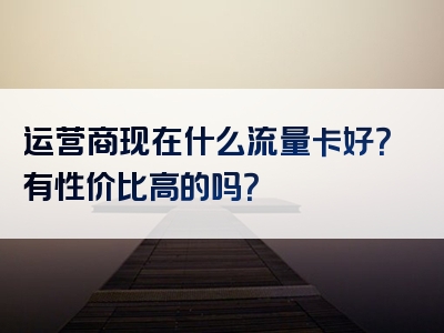 运营商现在什么流量卡好？有性价比高的吗？