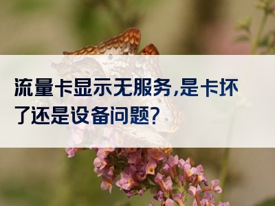 流量卡显示无服务，是卡坏了还是设备问题？