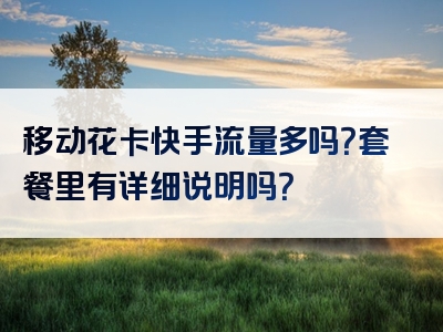 移动花卡快手流量多吗？套餐里有详细说明吗？