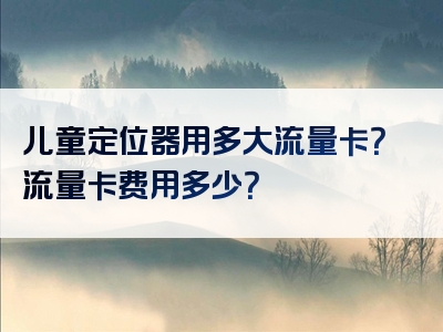 儿童定位器用多大流量卡？流量卡费用多少？