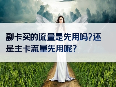 副卡买的流量是先用吗？还是主卡流量先用呢？
