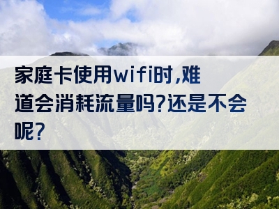 家庭卡使用wifi时，难道会消耗流量吗？还是不会呢？