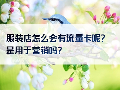 服装店怎么会有流量卡呢？是用于营销吗？