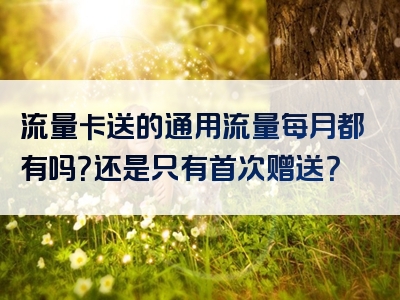 流量卡送的通用流量每月都有吗？还是只有首次赠送？