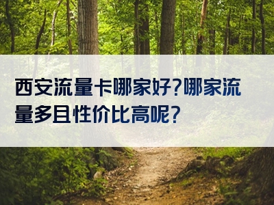 西安流量卡哪家好？哪家流量多且性价比高呢？