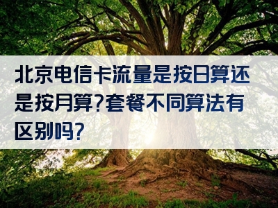 北京电信卡流量是按日算还是按月算？套餐不同算法有区别吗？