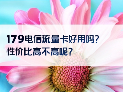 179电信流量卡好用吗？性价比高不高呢？