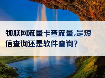 物联网流量卡查流量，是短信查询还是软件查询？