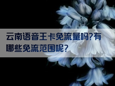 云南语音王卡免流量吗？有哪些免流范围呢？