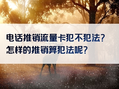 电话推销流量卡犯不犯法？怎样的推销算犯法呢？