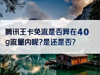 腾讯王卡免流是否算在40g流量内呢？是还是否？