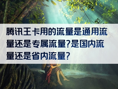 腾讯王卡用的流量是通用流量还是专属流量？是国内流量还是省内流量？