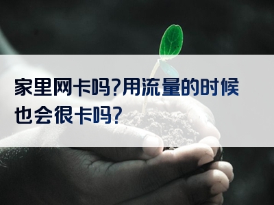 家里网卡吗？用流量的时候也会很卡吗？