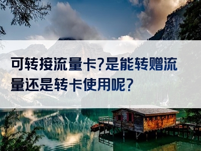 可转接流量卡？是能转赠流量还是转卡使用呢？