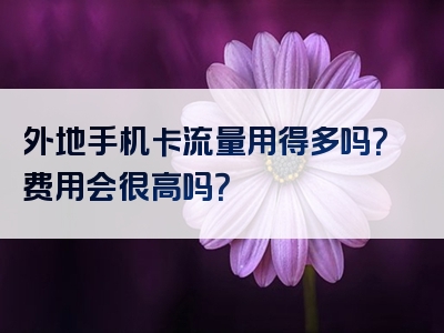 外地手机卡流量用得多吗？费用会很高吗？