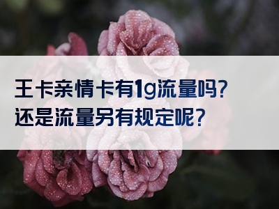 王卡亲情卡有1g流量吗？还是流量另有规定呢？