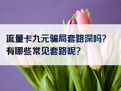 流量卡九元骗局套路深吗？有哪些常见套路呢？