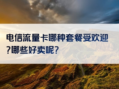 电信流量卡哪种套餐受欢迎？哪些好卖呢？