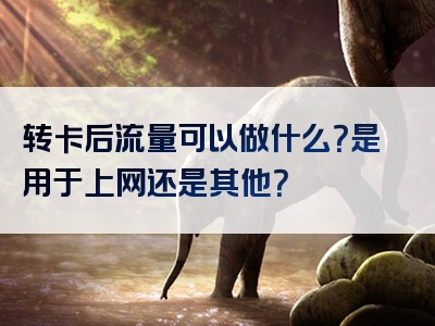 转卡后流量可以做什么？是用于上网还是其他？
