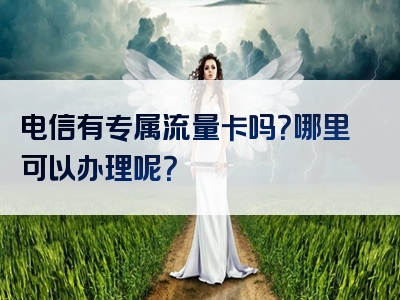 电信有专属流量卡吗？哪里可以办理呢？