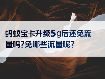 蚂蚁宝卡升级5g后还免流量吗？免哪些流量呢？