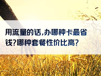 用流量的话，办哪种卡最省钱？哪种套餐性价比高？