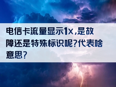 电信卡流量显示1x，是故障还是特殊标识呢？代表啥意思？