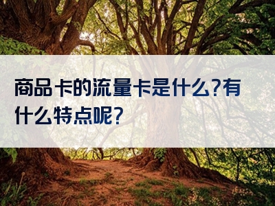 商品卡的流量卡是什么？有什么特点呢？