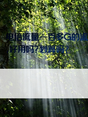 电信流量一百多G的流量卡，好用吗？划算吗？