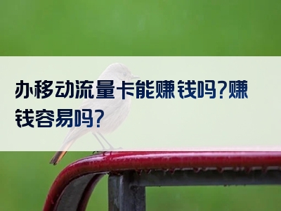 办移动流量卡能赚钱吗？赚钱容易吗？