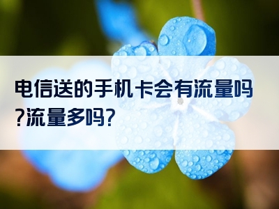 电信送的手机卡会有流量吗？流量多吗？